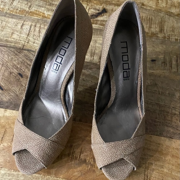 Moda Spana, Women’s, Tan, Peep Toe, High Heels, - Picture 6 of 6